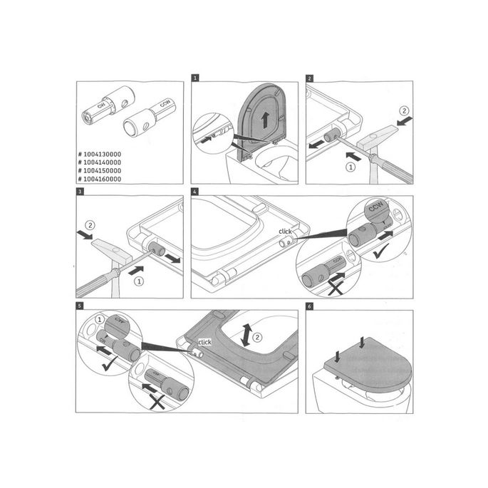 Duravit Me by Starck 1004140000 softclose cilinder voor toiletzitting ME by Starck 002009 (set van 2)