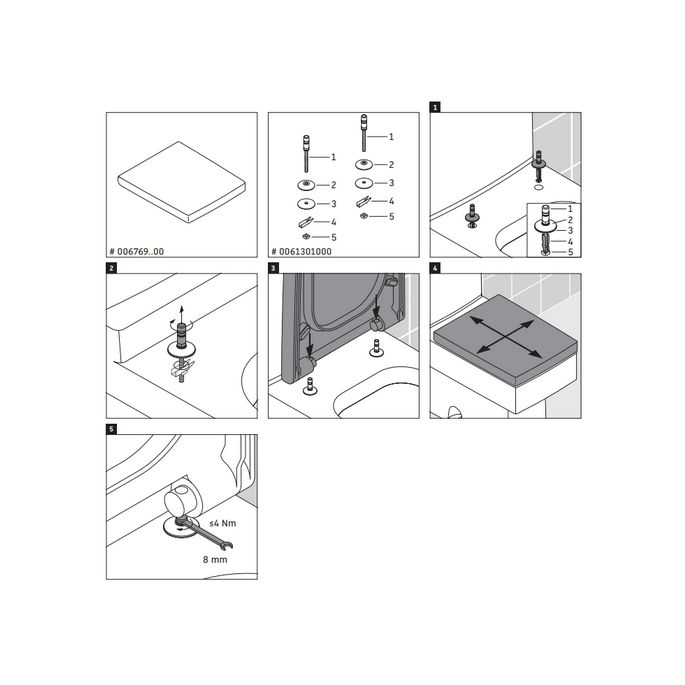 Duravit Vero 0061301000 scharnierset voor toiletzitting Vero 006769