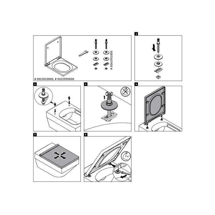 Duravit Vero Air 0061901000 scharnierset voor toiletzitting Vero Air 002201/002209