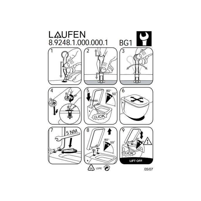 Laufen Lb3 8956813000001 toiletzitting met deksel wit