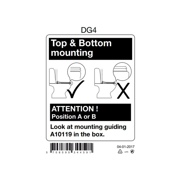 Pressalit DG4925 combi scharnier, universeel, top montage / standaard montage chroom (set van 2)