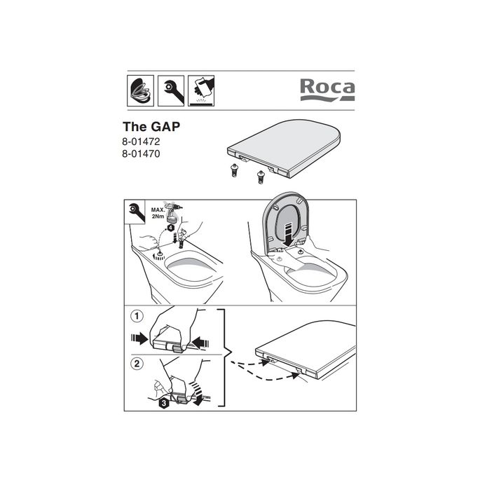 Roca The Gap A801470004 toiletzitting met deksel wit *niet meer leverbaar*