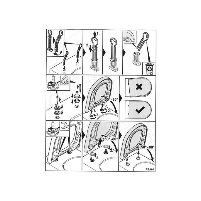 Villeroy en Boch Aveo New Generation 92245161 set verstelbare scharnieren chroom