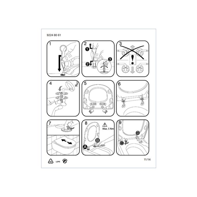 Villeroy en Boch Subway Slimseat 9M656101 toiletzitting met deksel wit