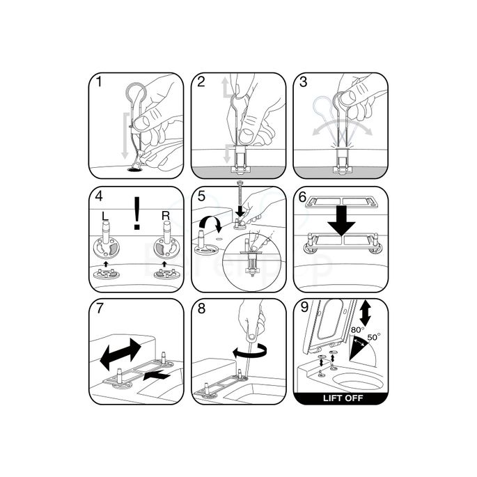 Villeroy en Boch Sentique 92205461 set verstelbare scharnieren chroom