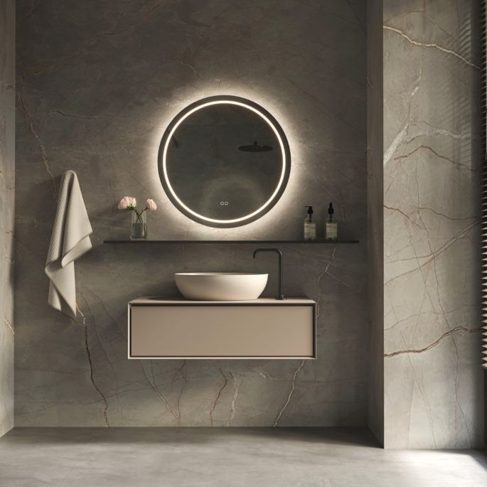 Phantom Mirrors Serie 002 002.100.100 ronde LED spiegel, 100 cm met directe en indirecte led rondom