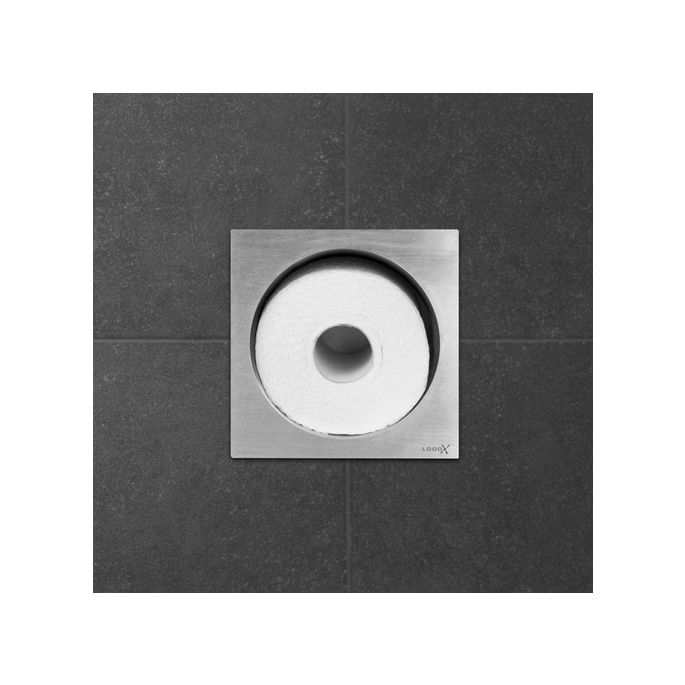 Looox Closed CL2 reserverolhouder voor 1 rol inbouw RVS