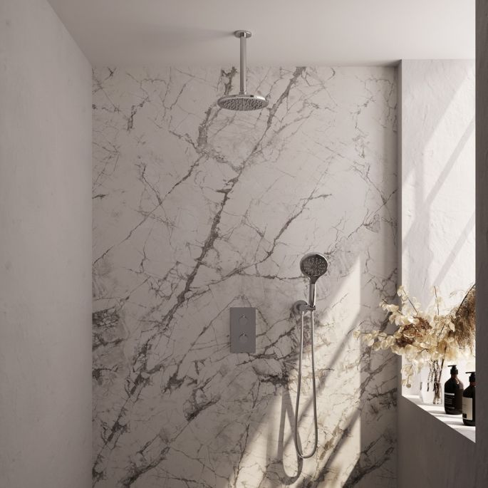 Brauer Carving 5-CE-131 thermostatische inbouw regendouche 3-weg omstelling SET 35 chroom