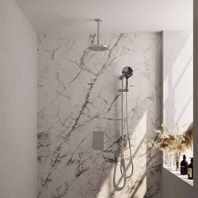 Brauer Carving 5-CE-143 thermostatische inbouw regendouche 3-weg omstelling SET 47 chroom