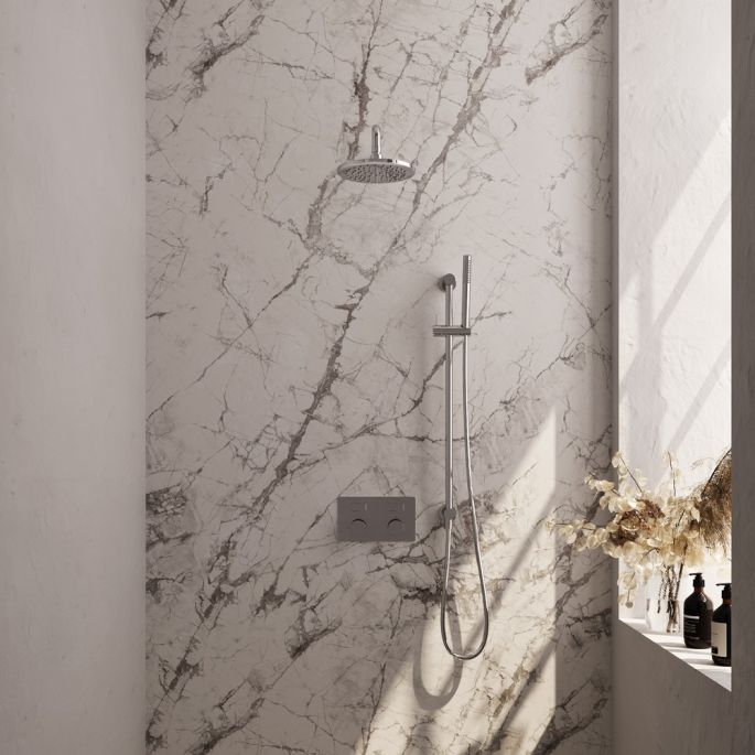 Brauer Carving 5-CE-198 thermostatische inbouw regendouche met drukknoppen SET 63 chroom