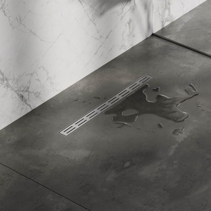 Brauer DR-SSRF60NG douchegoot Small met standaard rooster en flens 5 x 60cm RVS geborsteld