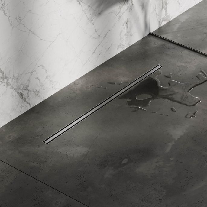 Brauer DR-XS80NG douchegoot XS met flens en draaibare sifon 3 x 80cm RVS geborsteld