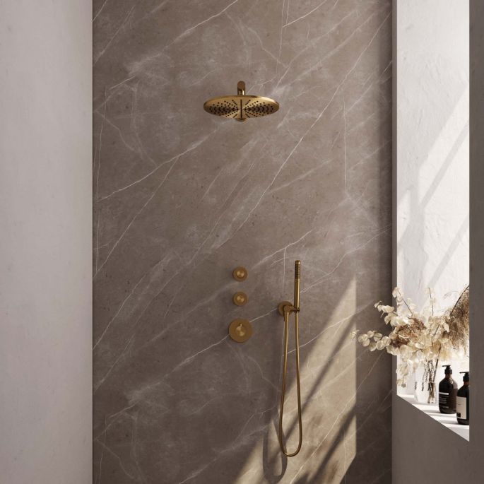 Brauer Edition 5-GG-026 thermostatische inbouw regendouche SET 02 goud geborsteld PVD