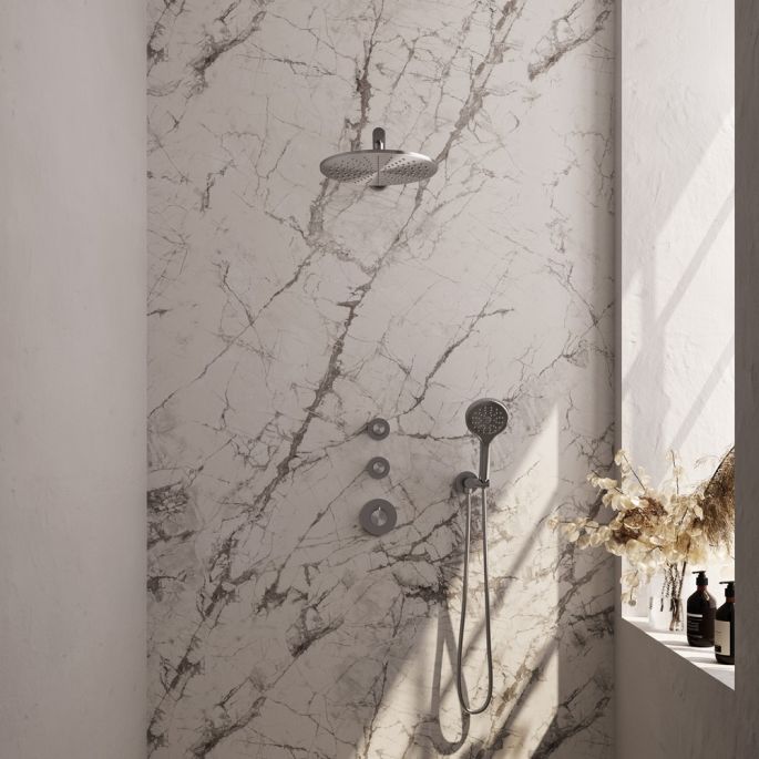 Brauer Edition 5-NG-030 thermostatische inbouw regendouche SET 08 RVS geborsteld PVD