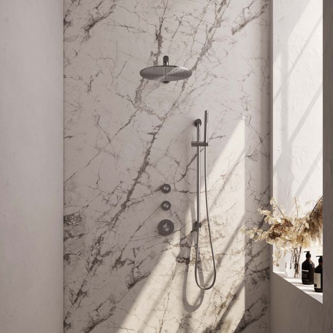 Brauer Edition 5-NG-034 thermostatische inbouw regendouche SET 14 RVS geborsteld PVD