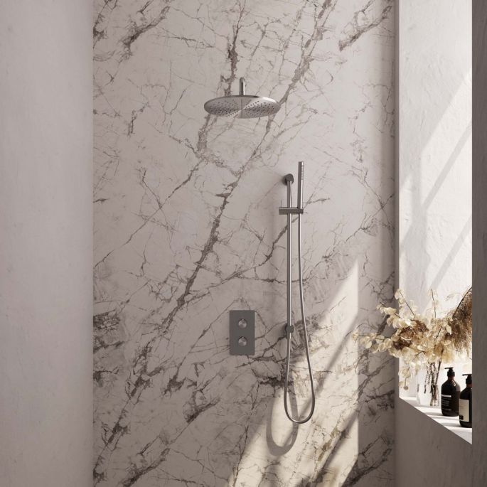 Brauer Edition 5-NG-063 thermostatische inbouw regendouche 3-weg omstelling SET 40 RVS geborsteld PVD