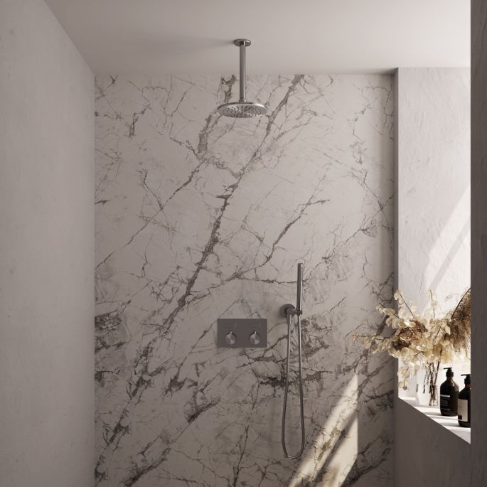 Brauer Edition 5-NG-164 thermostatische inbouw regendouche met drukknoppen SET 53 RVS geborsteld PVD