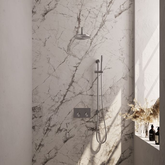 Brauer Edition 5-NG-174 thermostatische inbouw regendouche met drukknoppen SET 63 RVS geborsteld PVD