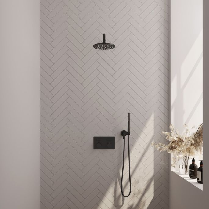 Brauer Edition 5-S-162 thermostatische inbouw regendouche met drukknoppen SET 51 mat zwart