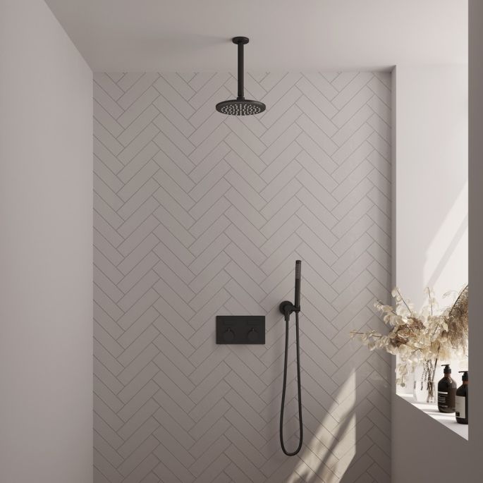 Brauer Edition 5-S-164 thermostatische inbouw regendouche met drukknoppen SET 53 mat zwart