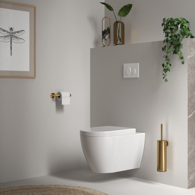 Brauer 5-GG-151 toiletborstelset hangend goud geborsteld pvd