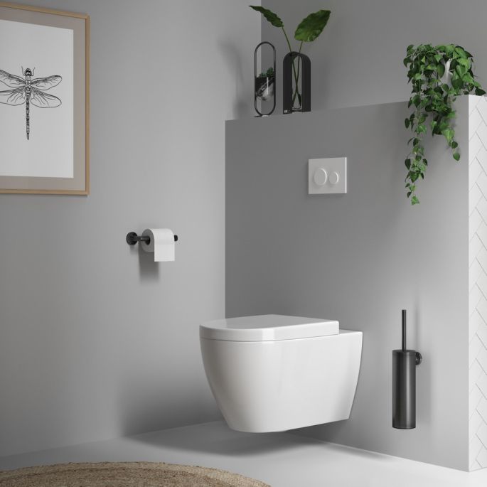 Brauer 5-GM-151 toiletborstelset hangend gunmetal geborsteld pvd