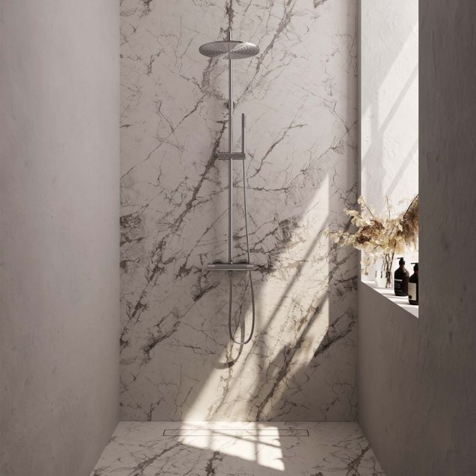 Brauer Carving 5-NG-087-3 opbouw thermostatische regendouche SET 03 RVS geborsteld PVD