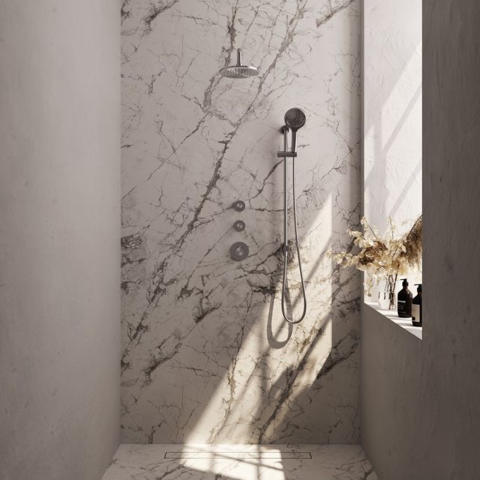 Brauer Edition 5-NG-080 thermostatische inbouw regendouche SET 21 RVS geborsteld PVD