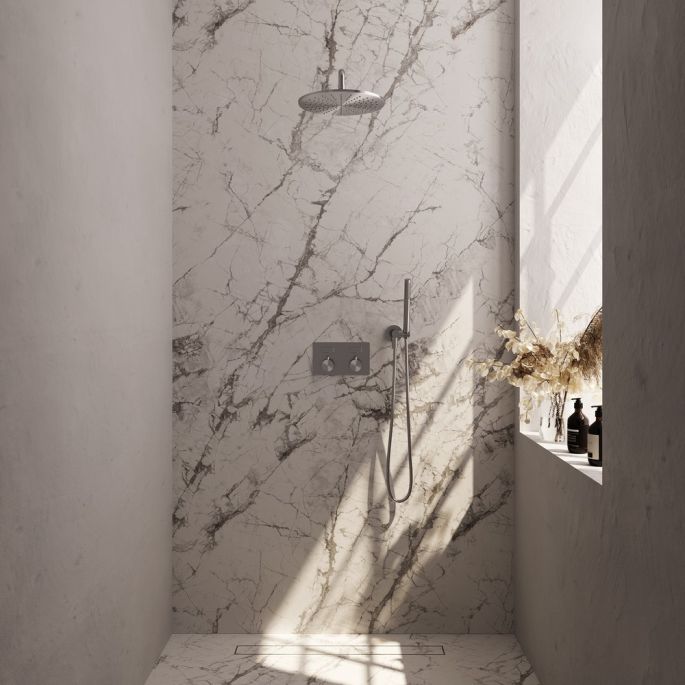 Brauer Edition 5-NG-163 thermostatische inbouw regendouche met drukknoppen SET 52 RVS geborsteld PVD