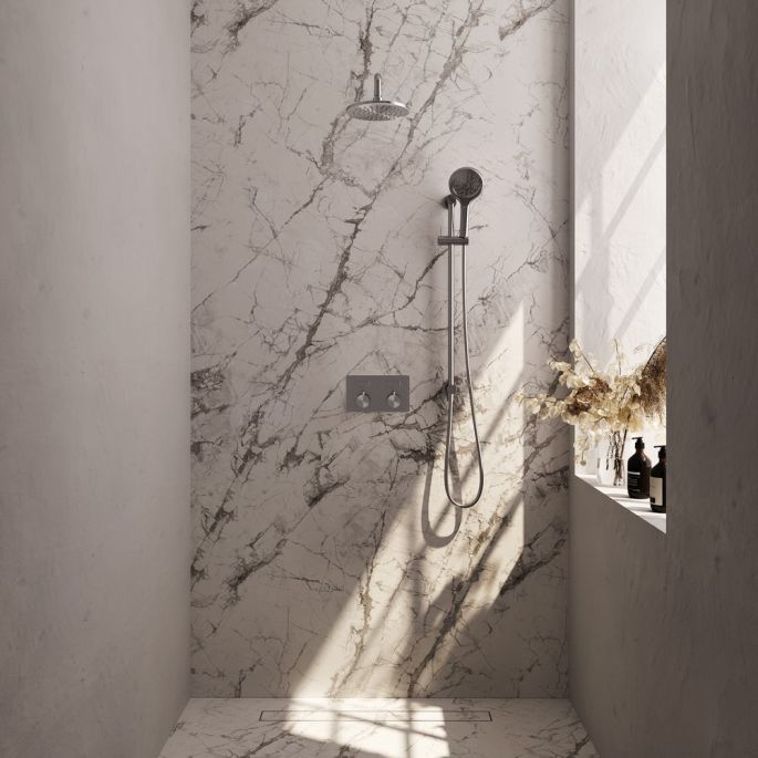 Brauer Edition 5-NG-180 thermostatische inbouw regendouche met drukknoppen SET 69 RVS geborsteld PVD