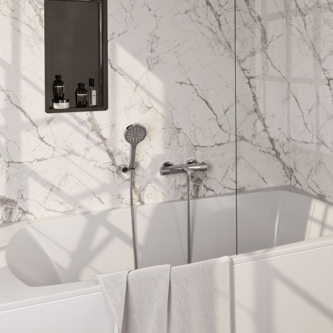 Brauer Carving 5-CE-085-4 opbouw baddouche thermostaatkraan SET 04 chroom