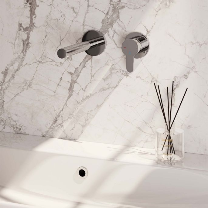 Brauer Edition 5-CE-004-S4-65 inbouw wastafelmengkraan met rechte uitloop en rozetten model D1 chroom