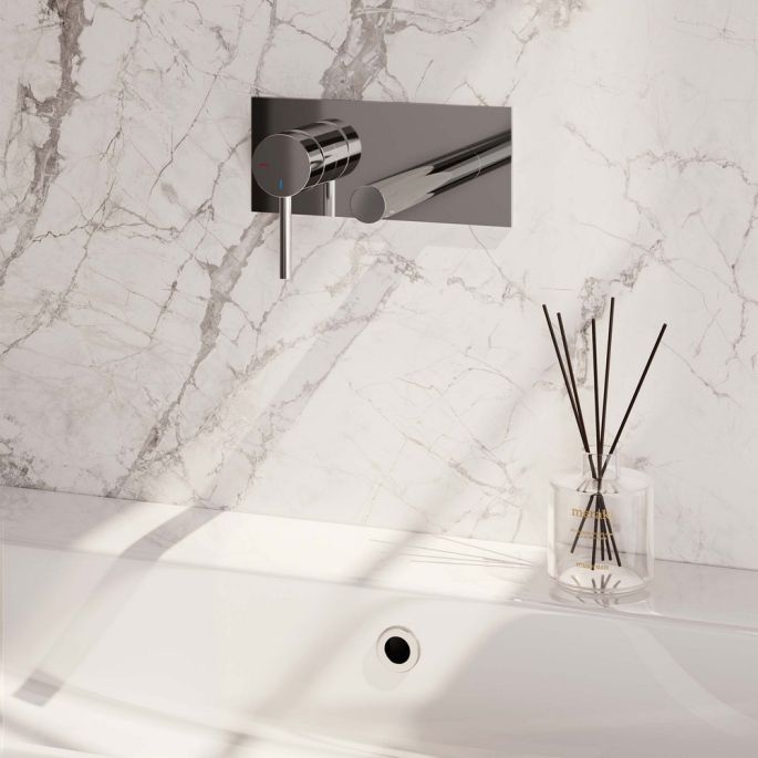 Brauer Edition 5-CE-083-S2 inbouw wastafelmengkraan met rechte uitloop en afdekplaat model A2 chroom