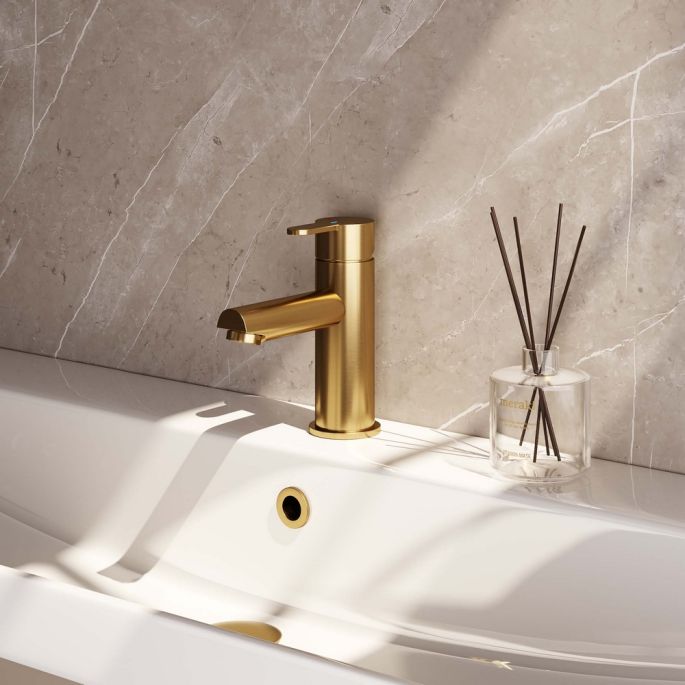 Brauer Edition 5-GG-001-HD4 lage opbouw wastafelmengkraan model D goud geborsteld PVD