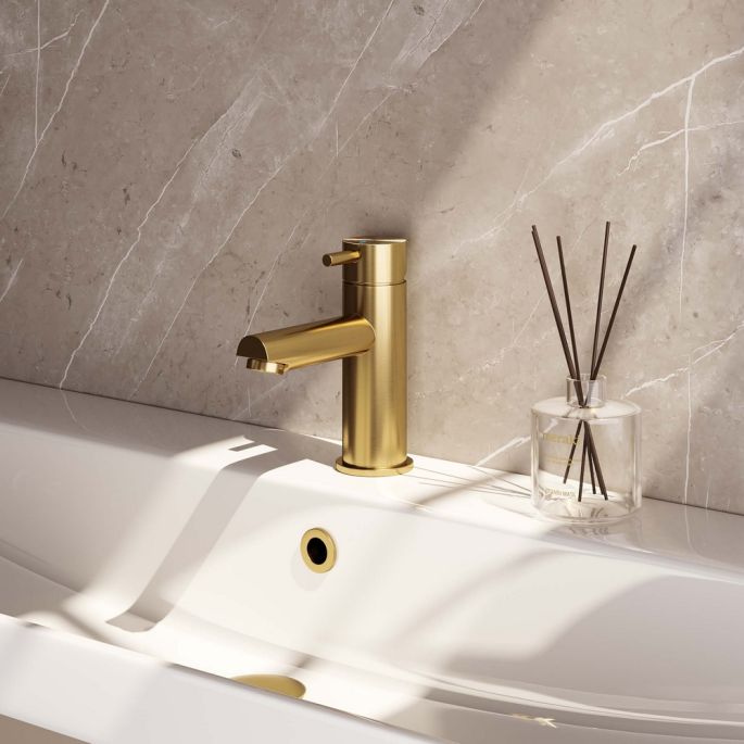 Brauer Edition 5-GG-001-HD5 lage opbouw wastafelmengkraan model B goud geborsteld PVD