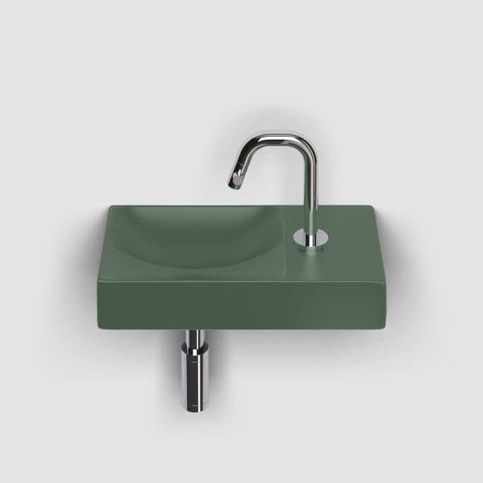 Clou Vale CL034216101R fontein 38x19cm met kraangat rechts mat pijnboom groen keramiek