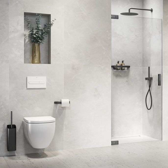 Geesa Shift Black 919911-06-06 toiletborstel met houder muurbevestiging mat zwart