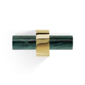 Decor Walther Century 0586382 CENTURY HAK2 dubbele haak groen marmer/ goud mat