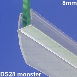 Exa-Lent Universal monsterstukje doucherubber type DS28 - 2cm lengte en geschikt voor glasdikte 8mm - 1 flap