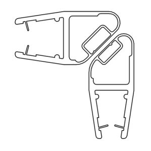 HSK E100053-90 Magnetprofil 45 Grad, Set à 2 Stück, 200cm, 6 und 8mm, Transparent