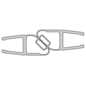 HSK E100055-180-8 magneetstrip 45 graden, set van 2 stuks, 200cm, 8mm, transparant