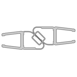 HSK E100055-180-8 Magnetprofil 45 Grad, Set à 2 Stück, 200cm, 8mm, Transparent