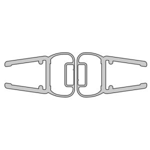 HSK E100056-6Alu Magnetprofil 90 Grad, Set à 2 Stück, 200cm, 6mm, Chrom