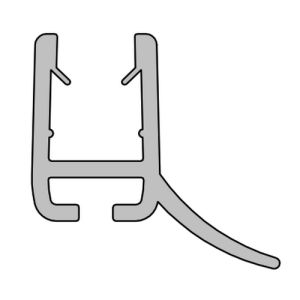 HSK E100059-6-3 gebogen Wasserabweisprofil für Halbkreis Duschtür (ohne Einschubdichtung)