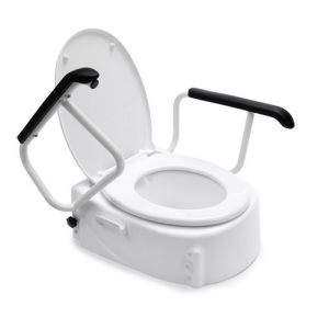 Handicare (Linido) 10659 toilet seat with folding armrests and lid white