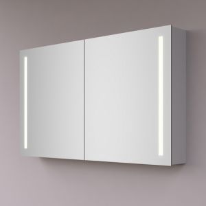Hipp Design SPV 14020 aluminium spiegelkast 80x70cm met verticale LED banen en spiegelverwarming