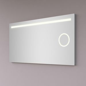 Hipp Design SPV 6030.70 spiegel 120x70cm met 1 horizontale LED baan, vergrootspiegel en spiegelverwarming