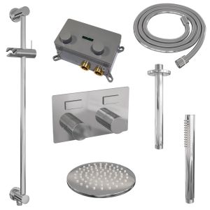 Brauer Carving 5-CE-200 thermostatische inbouw regendouche met drukknoppen SET 65 chroom