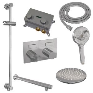 Brauer Carving 5-CE-202 thermostatische inbouw regendouche met drukknoppen SET 67 chroom