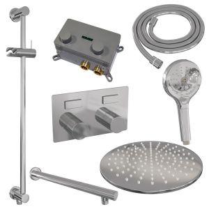 Brauer Carving 5-CE-203 thermostatische inbouw regendouche met drukknoppen SET 68 chroom